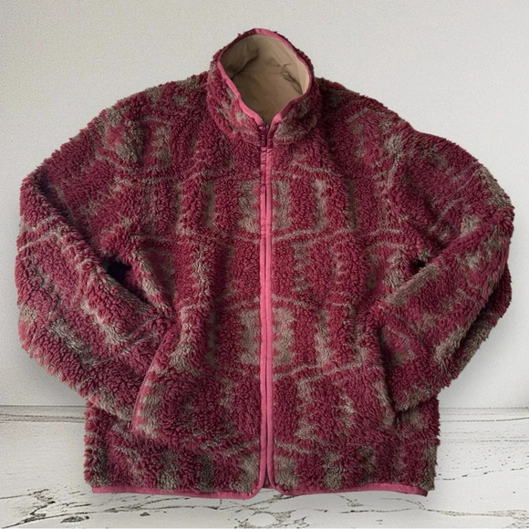 JOHN ELLIOTT REVERSIBLE POLAR FLEECE FULL ZIP ROAN JACQUARD Size 3 / L - Picture 6 of 16